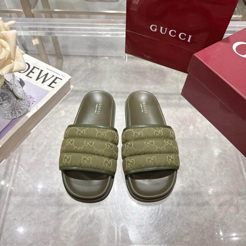 Alternative view of Gucci Men Slide Sandal Dark Green 838089 Fad71 8746