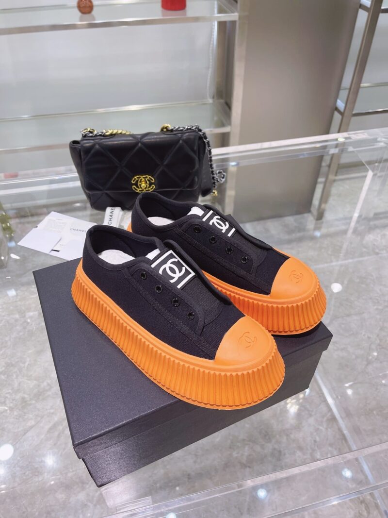 Alternative view of DIOR CC CAP TOE SNEAKER BLACK AND ORANGE