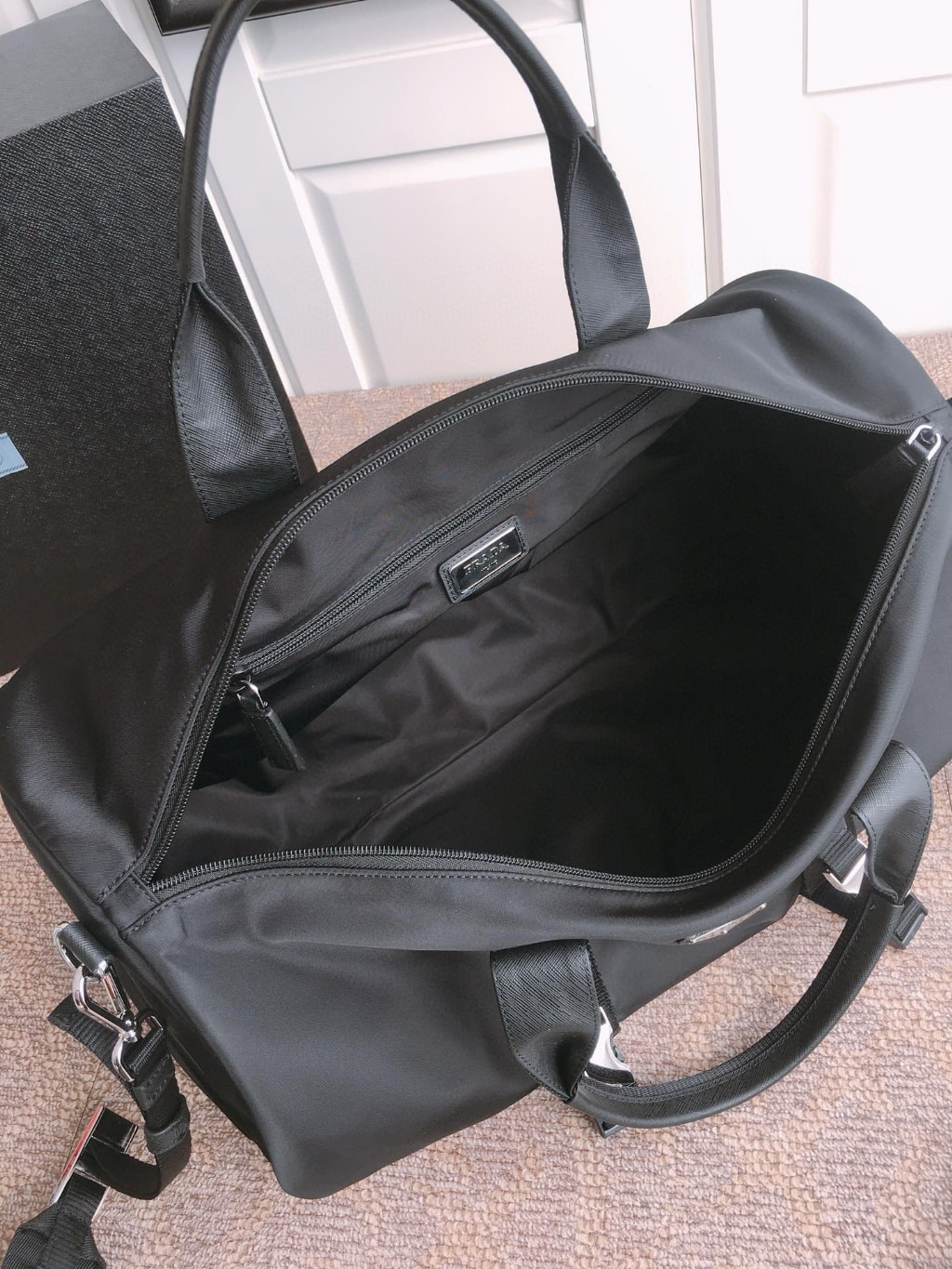 Prada Re Nylon And Saffiano Leather Duffle Bag 50Cm 2Vc015 2Dmg F0002 V Mon - Image 5