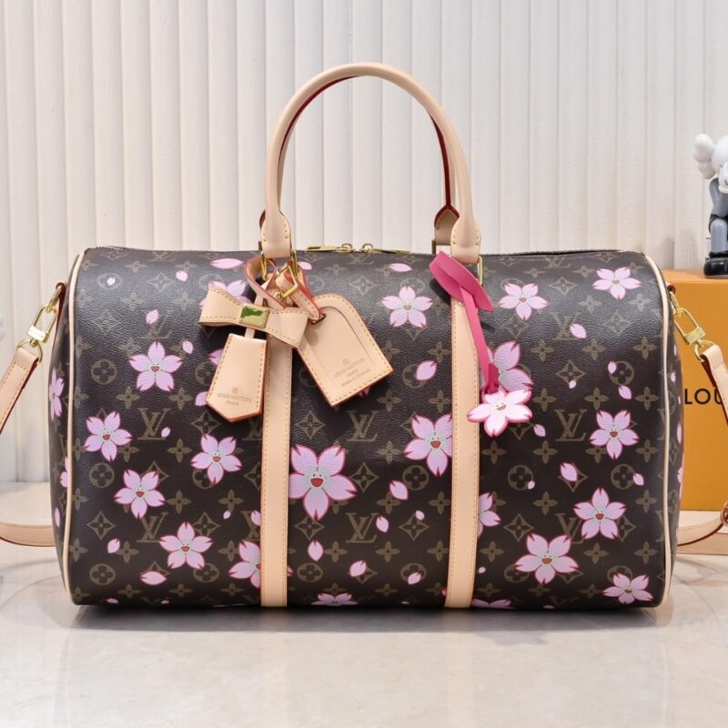 Alternative view of Summer Set: Louis Vuitton X Takashi Murakami Keepall Bandoulière 45 Brown 45Cm And Zippy Wallet Sakura Brown 19Cm