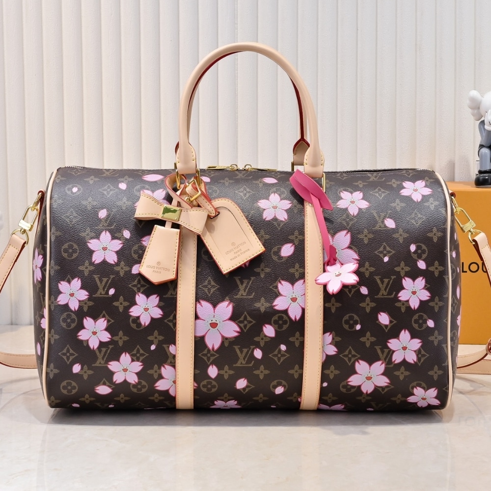 Summer Set: Louis Vuitton X Takashi Murakami Keepall Bandoulière 45 Brown 45Cm And Zippy Wallet Sakura Brown 19Cm - Image 2