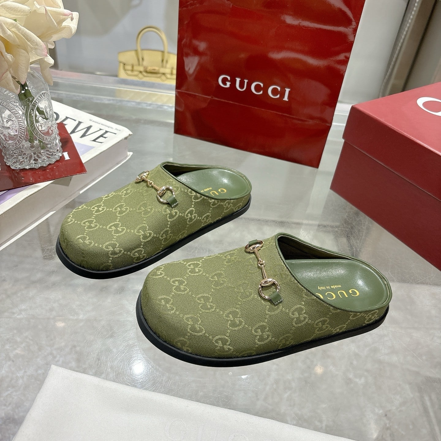 Gucci Women's Mule With Horsebit Dark Green 837130 FAB10 3046 - Image 4