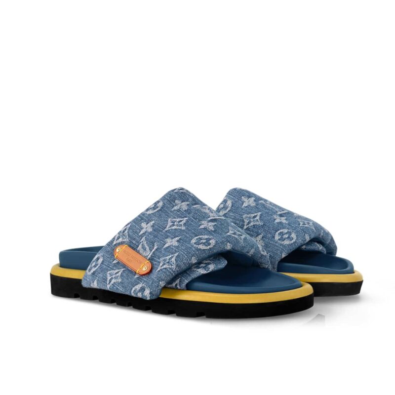 Louis Vuitton Pool Pillow Flat Comfort Mules Blue 1Acjvh