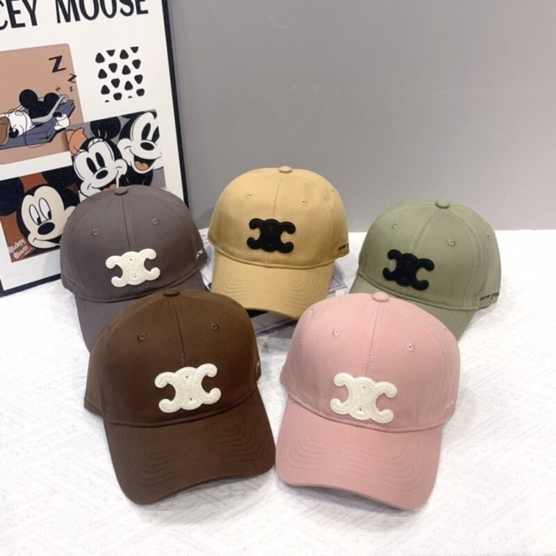 Alternative view of Celine Triomphe Baseball Cap In Washed Cotton Blush 2Aut6234X 02Bh