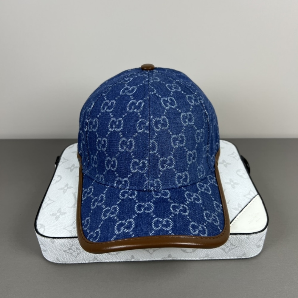 Summer Set: Gucci Totissima Large Tote Bag Denim Blue And Brown 30Cm And Gg Denim Baseball Hat Blue - Image 5