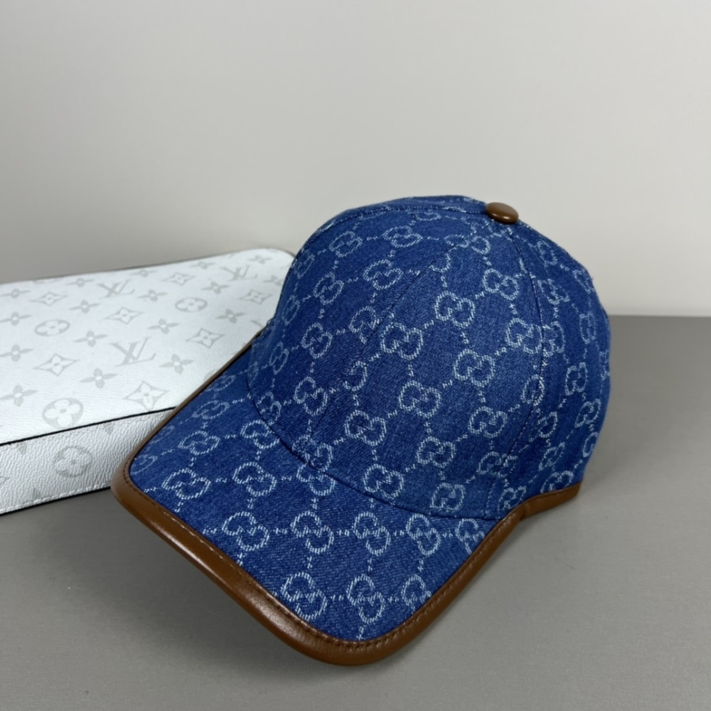 Summer Set: Gucci Totissima Large Tote Bag Denim Blue And Brown 30Cm And Gg Denim Baseball Hat Blue - Image 4