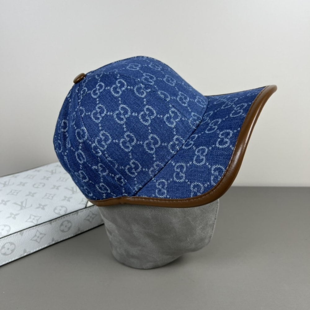 Summer Set: Gucci Totissima Large Tote Bag Denim Blue And Brown 30Cm And Gg Denim Baseball Hat Blue - Image 3