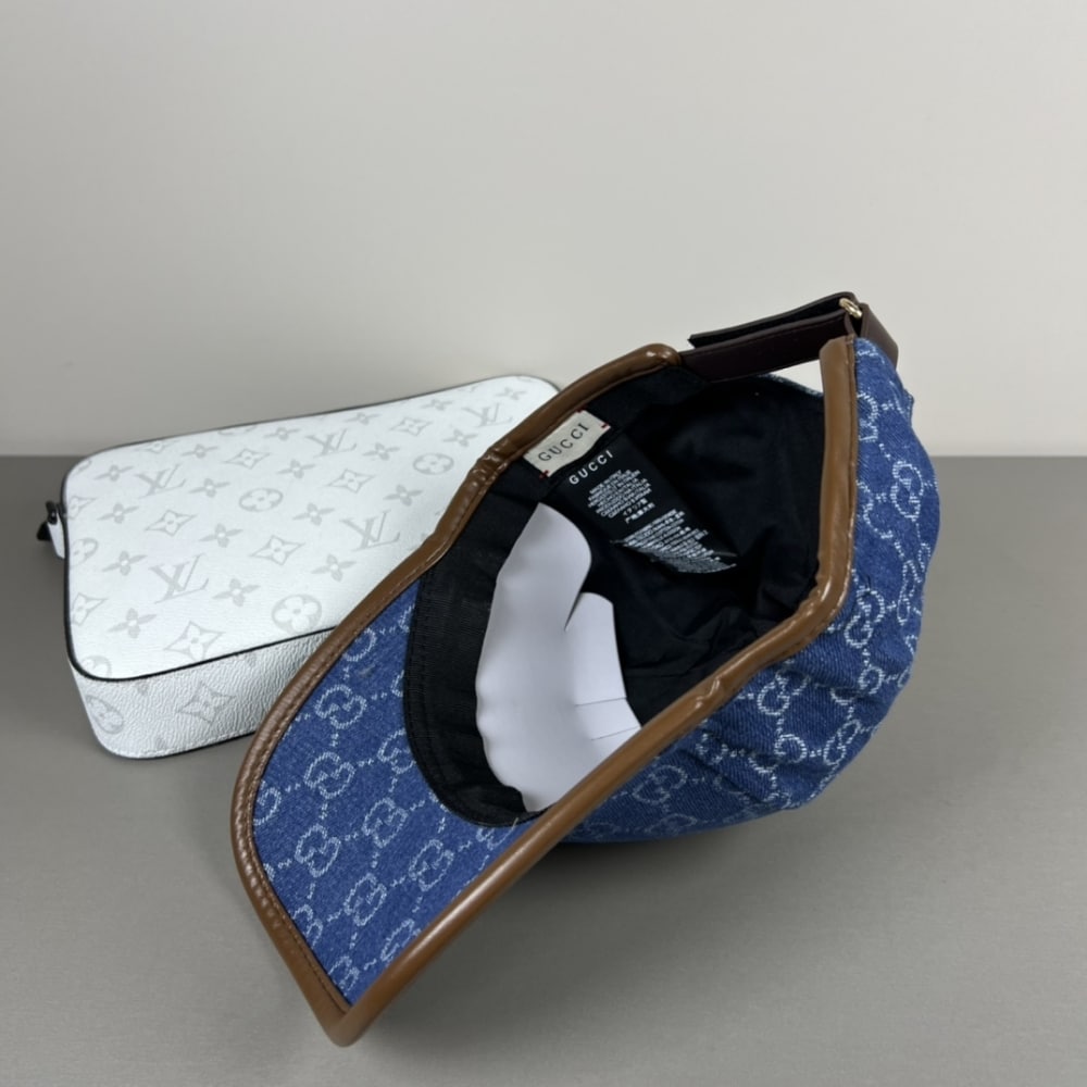 Summer Set: Gucci Totissima Large Tote Bag Denim Blue And Brown 30Cm And Gg Denim Baseball Hat Blue - Image 6