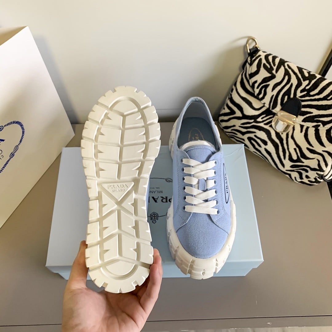 Prada Double Wheel Nylon Gabardine Sneaker Light Blue 1E260M3Lfxf0591F050 - Image 5