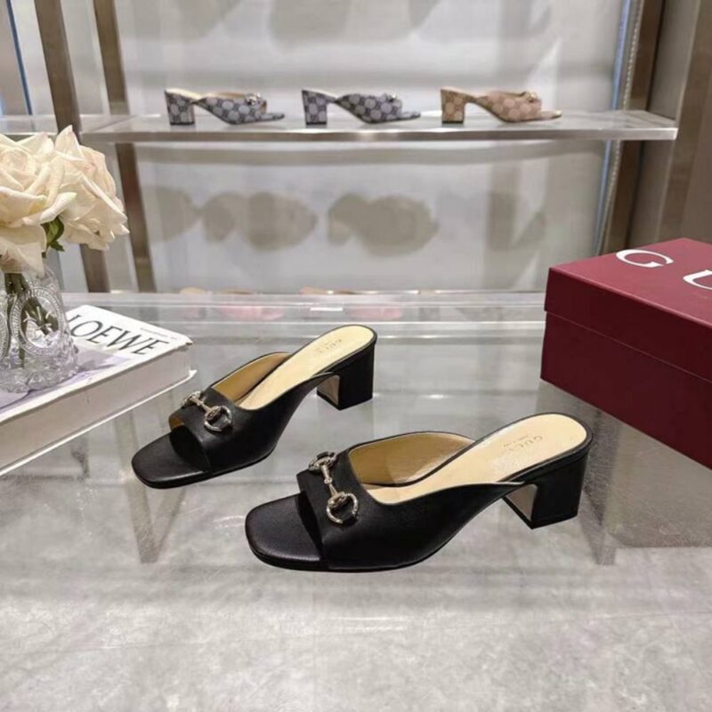 Alternative view of Gucci Women Horsebit Slide Black 816607 C9D00 1000