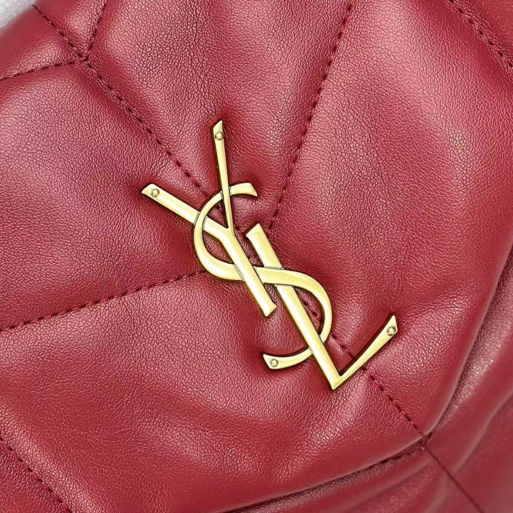 Saint Laurent Puffer Small In Leather Gold Hardware Red 29Cm - Image 6
