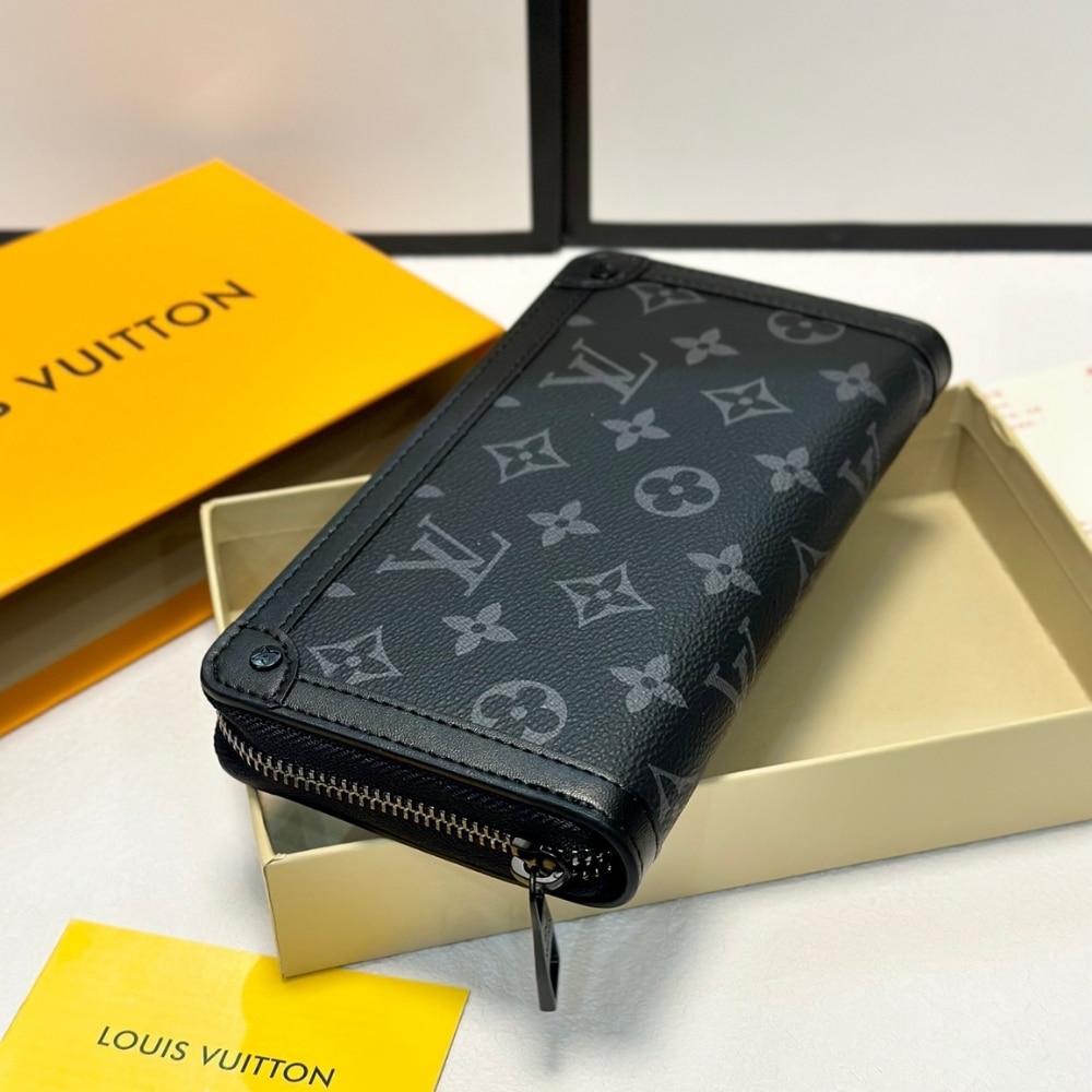 Summer Set: Louis Vuitton Keepall Bandoulière 50 Monogram Eclipse And Long Wallet Monogram Eclipse Trunk Zippy Black 19Cm - Image 13