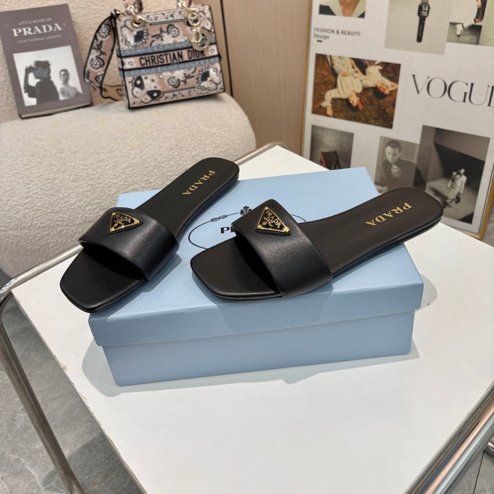 Prada Leather Slides Black 1Xx355 070 F0002 F D005 - Image 2