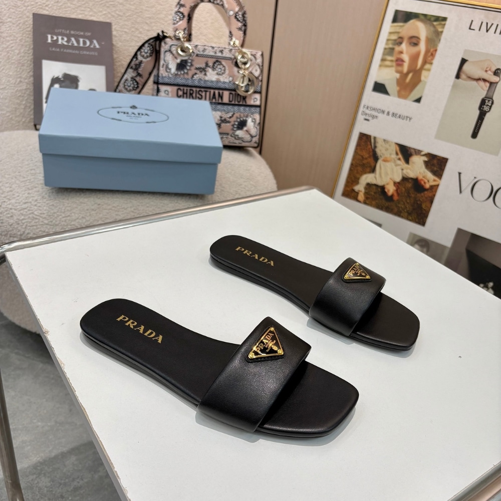Prada Leather Slides Black 1Xx355 070 F0002 F D005 - Image 6