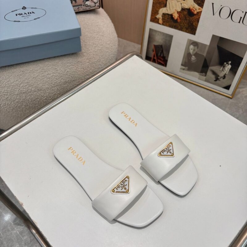 Alternative view of Prada Leather Slides White  1Xx355 070 F0009 F D005