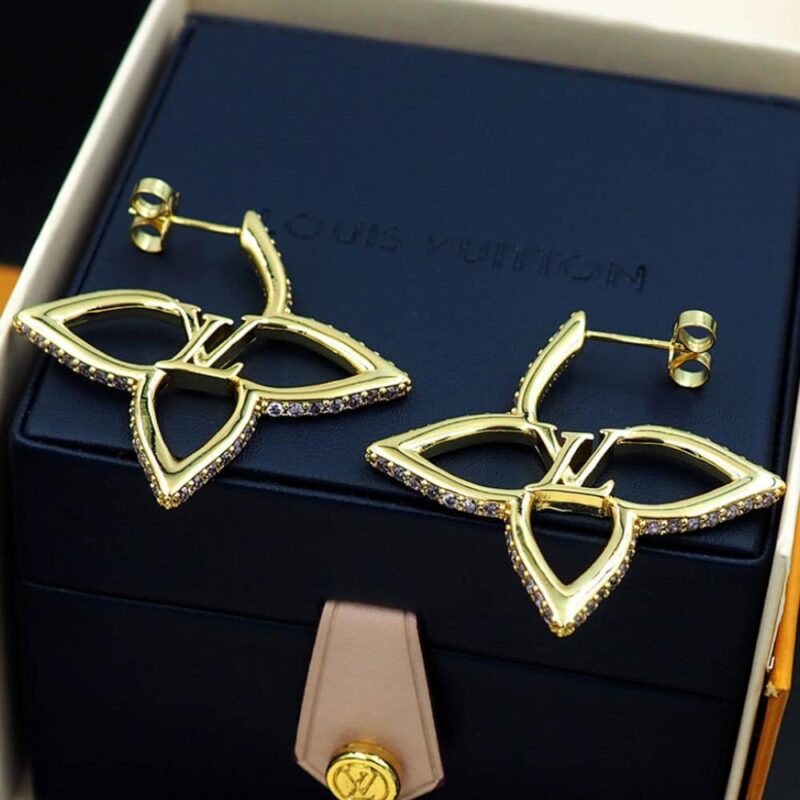 Alternative view of Louis Vuitton Lv Slim Flower Earrings Gold M02420