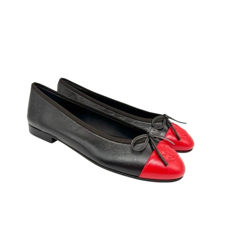 Chanel Ballet Flats Black And Red