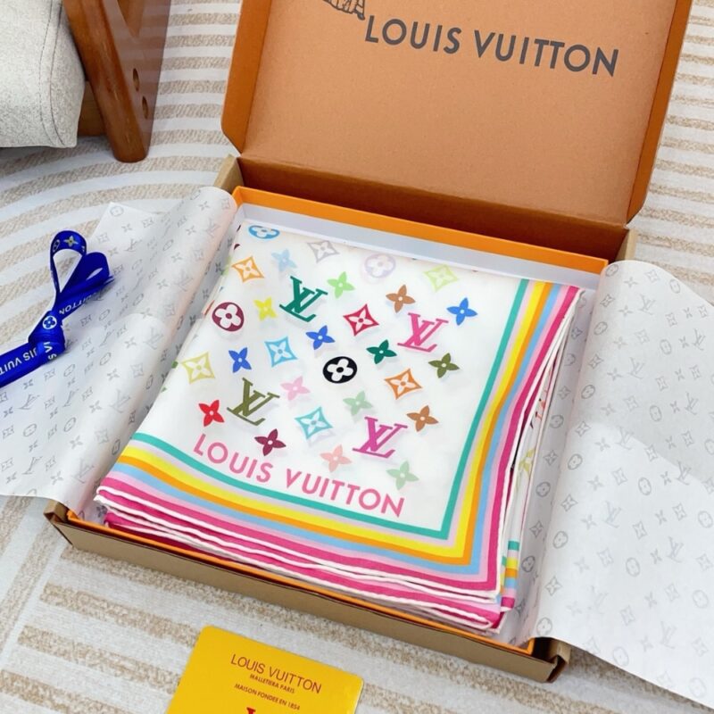 Alternative view of Louis Vuitton X Murakami Monogram Multicolor Scarf White 90Cm M94967