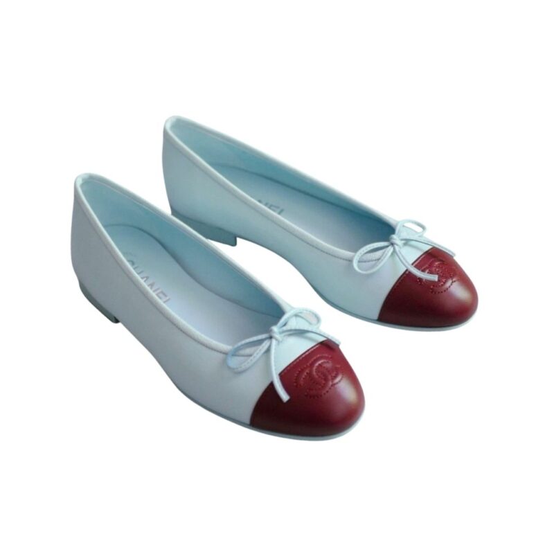 Chanel Ballet Flats Blue Maroon