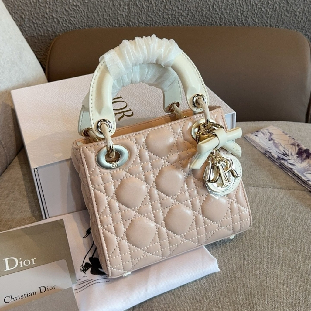 Dior Mini Lady Dior Bag with Chain Pink 17Cm M0505PUQC M19I - Image 2