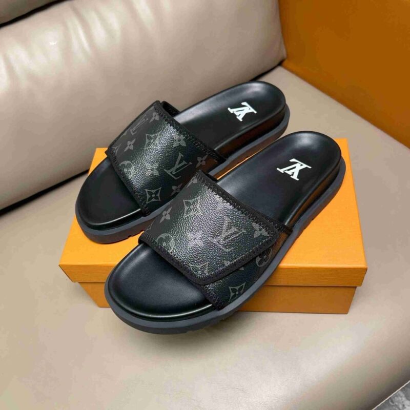 Alternative view of Louis Vuitton Velcro Slides Monogram Black