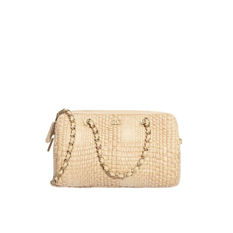 Chanel Braided Raffia Bag Beige 20Cm AP4474 B23292 U7508