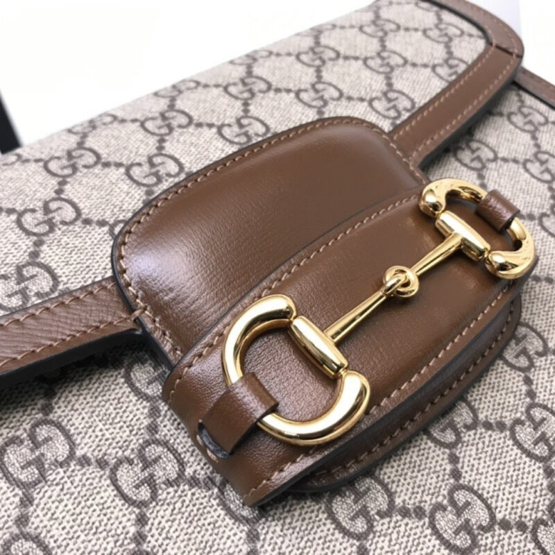Alternative view of Gucci Horsebit 1955 Medium Shoulder Bag GG Supreme Brown 25cm 602204 92TCG 8563