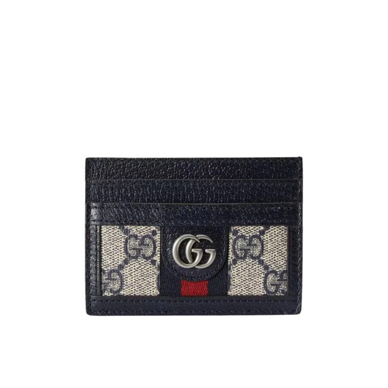 Gucci Ophidia GG Card Case Beige Blue Supreme 11Cm ‎523159 96IWN 4076