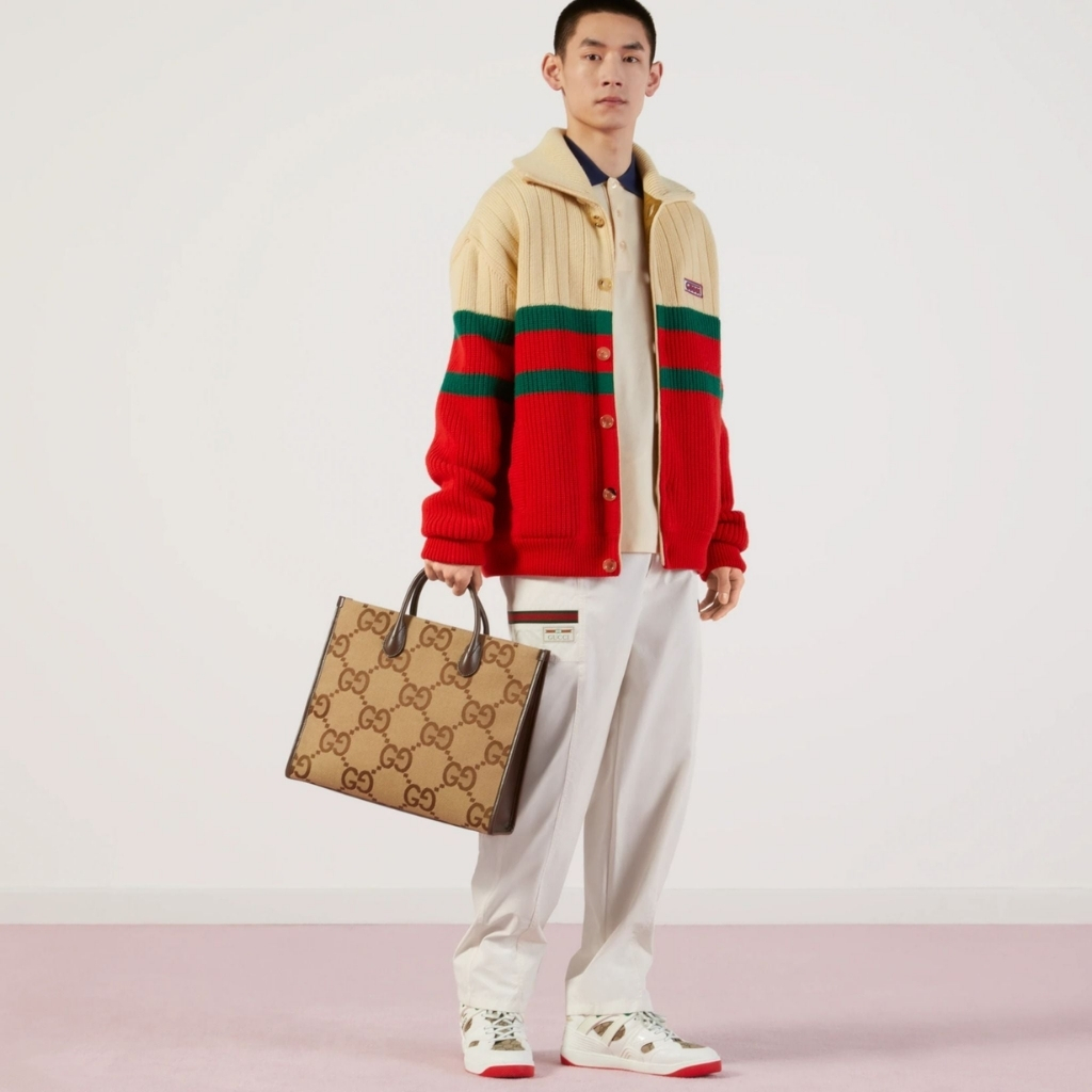 Gucci Tote Bag With Jumbo GG Camel Ebony 31Cm 678839 UKMDG 2570 - Image 8
