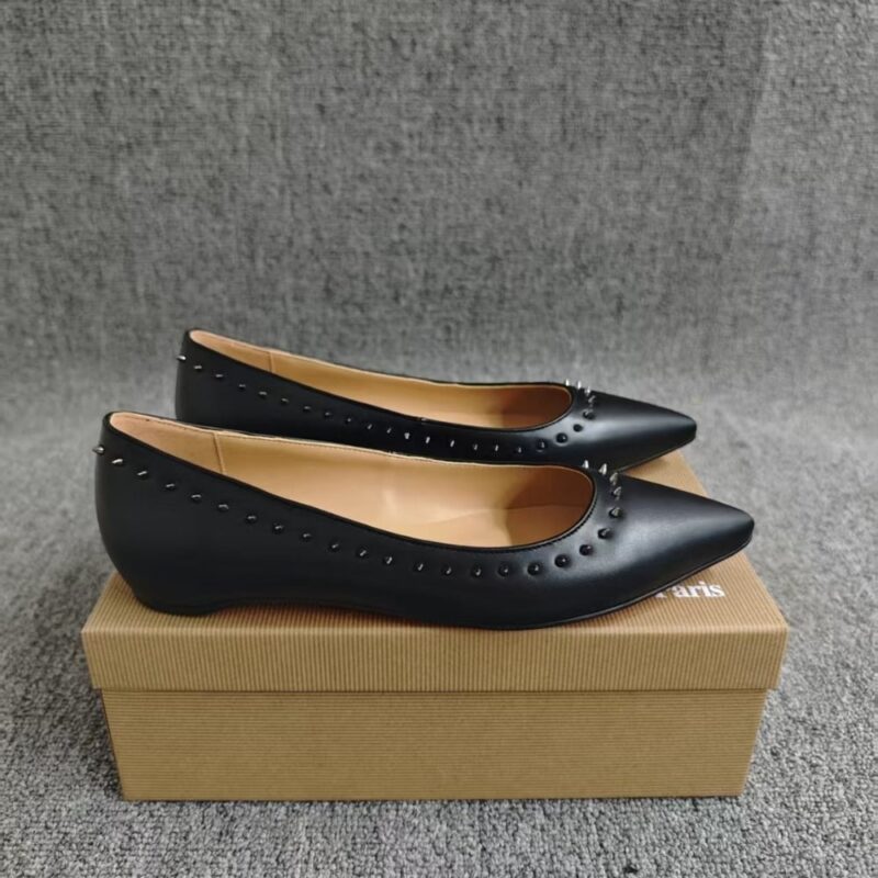 Alternative view of Christian Louboutin Studded Anjalina Flat Black 3151261B142