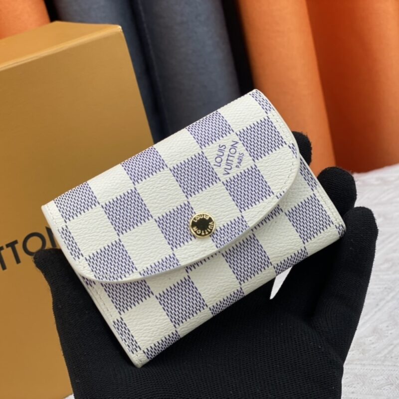 Alternative view of Louis Vuitton Rosalie Coin Damier Azur Canvas Ballerine Pink 11Cm N61276