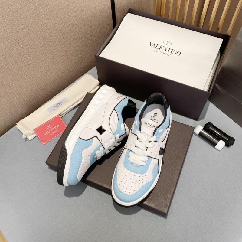 Alternative view of Valentino One Stud Low-Top Nappa Sneaker Blue Xy2S0E71Nwny93