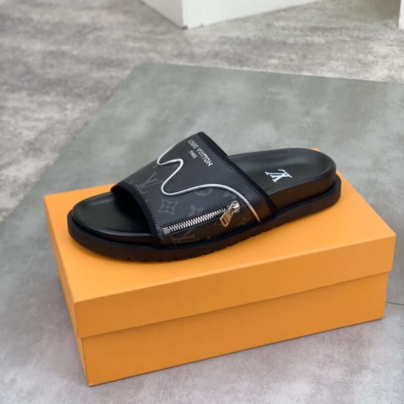 Alternative view of Louis Vuitton Velcro Slippers Lock Edge Black