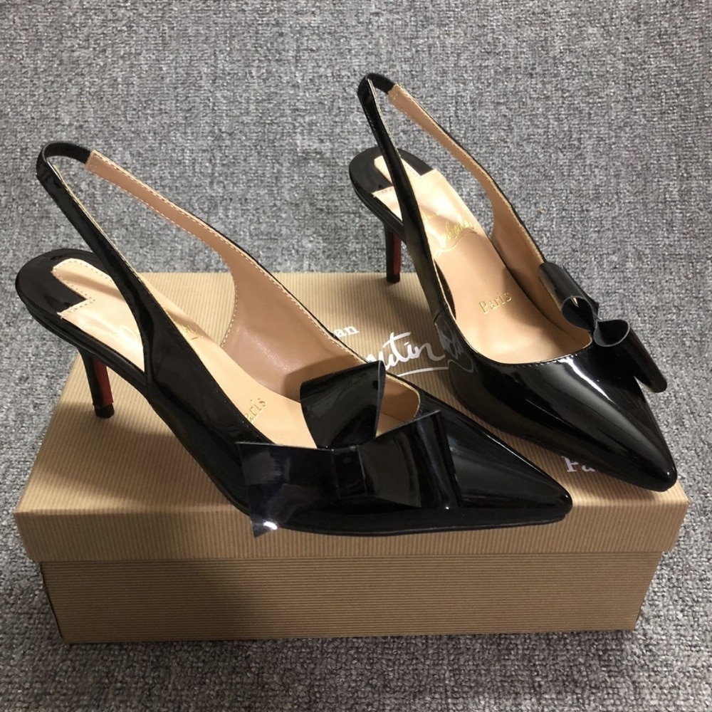 Christian Louboutin Clare Nodo 80 Slingback Black - Image 5