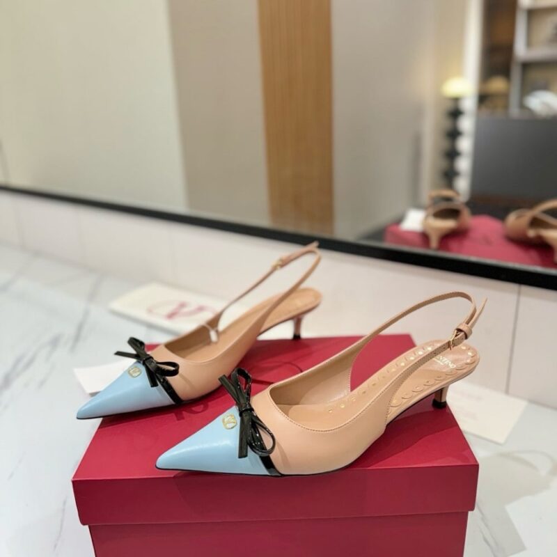 Alternative view of Valentino Bepointy Slingback Pumps Beige And Blue 6W2S0Ll3Yea Cvk