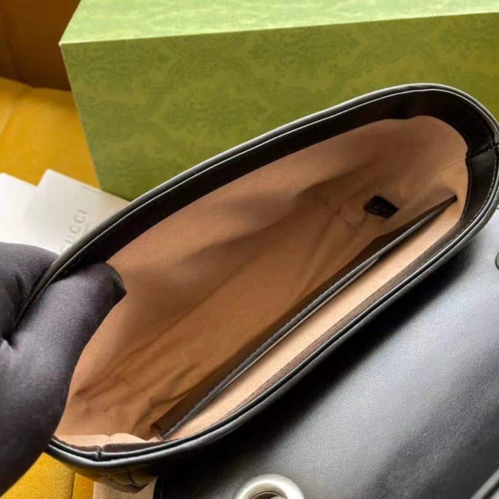 Gucci Gg Marmont Mini Shoulder Bag Black 22Cm 446744 Um8An 1000 - Image 9