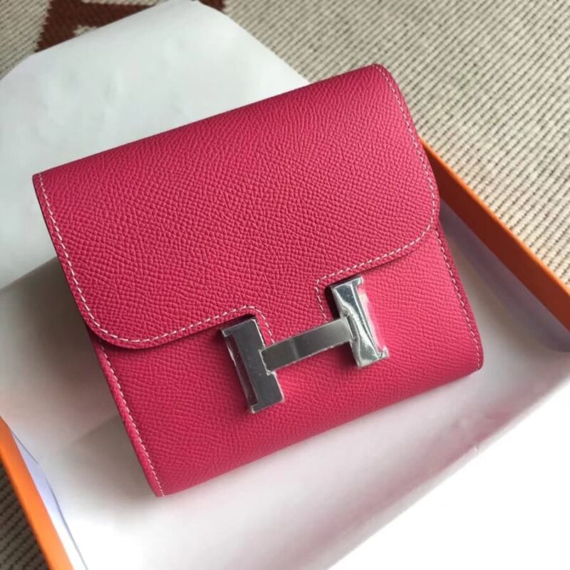 Alternative view of Hermes Constance Slim Bicolor Wallet Dark Pink 12Cm H082060Ck0D