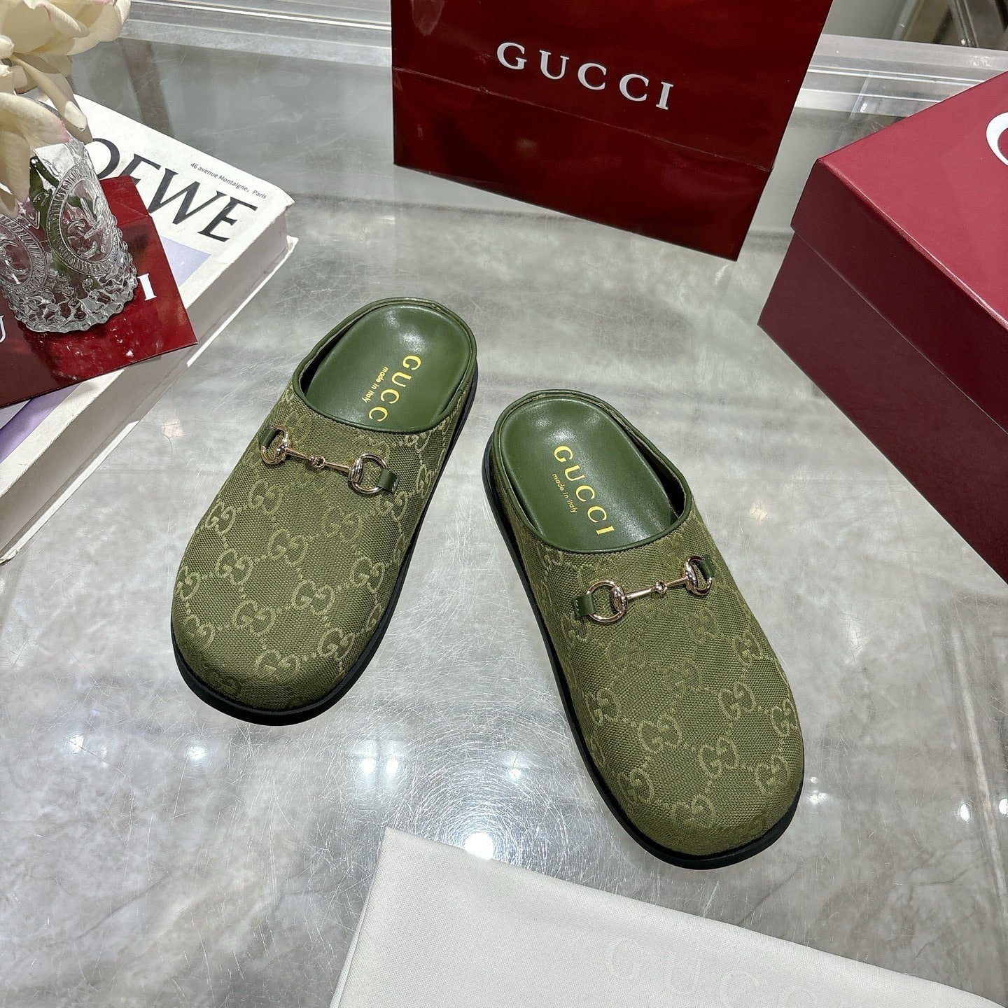Gucci Women's Mule With Horsebit Dark Green 837130 FAB10 3046 - Image 3