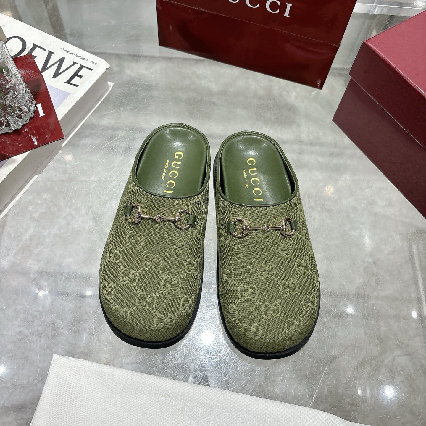 Gucci Women's Mule With Horsebit Dark Green 837130 FAB10 3046 - Image 2