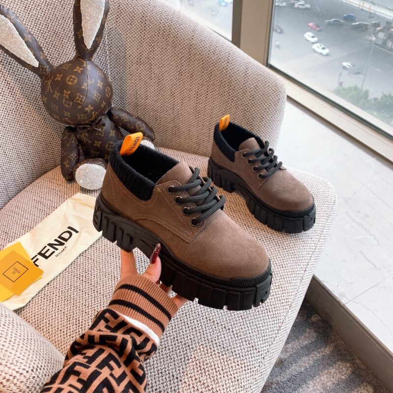 Alternative view of Fendi Force Leather Lace-Ups Brown