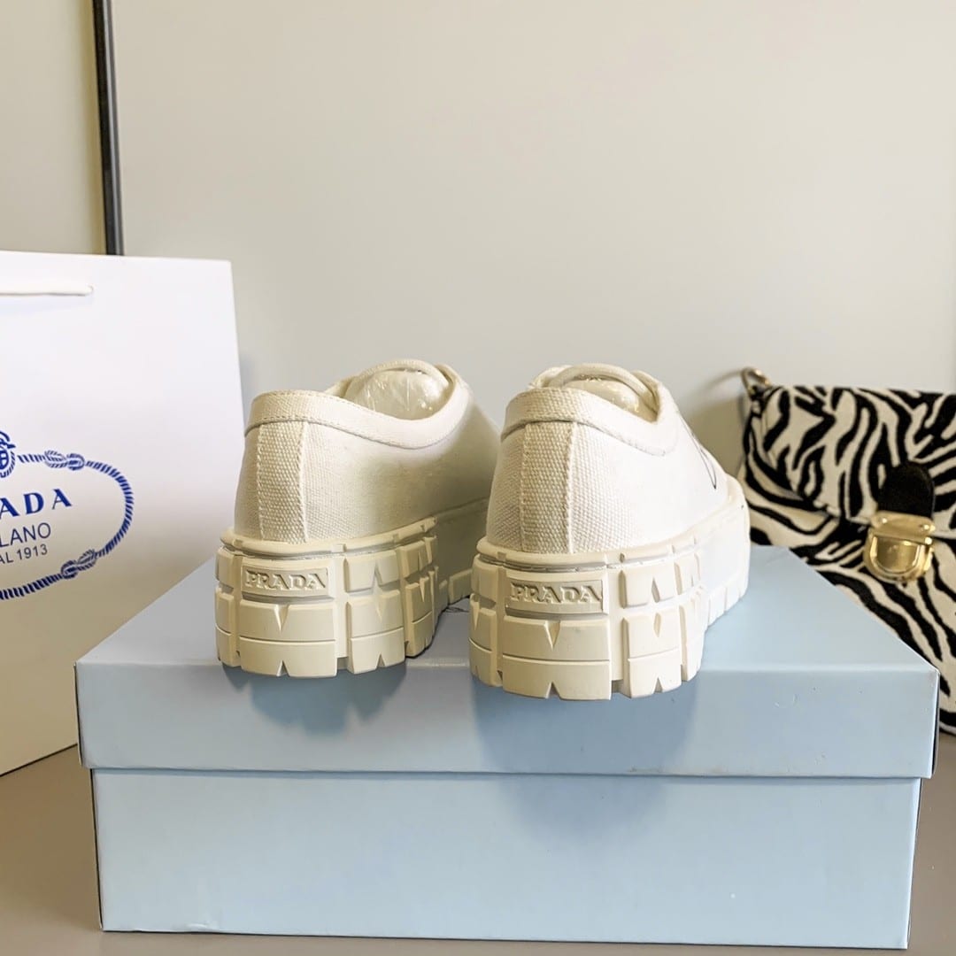 Prada Double Wheel Re Nylon Gabardine Sneaker White 1E260M 3Lfx F0009 F B050 - Image 3