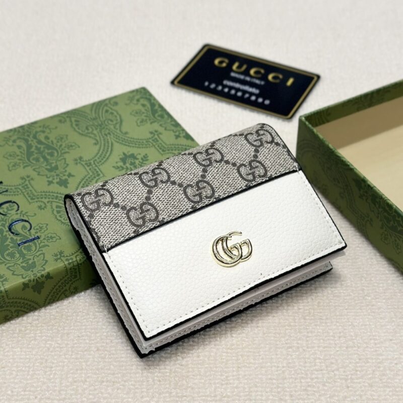 Alternative view of Gucci Bi Color Gg Marmont Small Wallet Beige And White 11Cm 658610 17Wag 9096