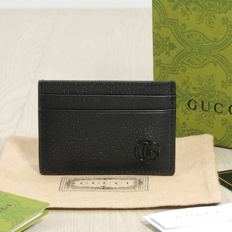Alternative view of Gucci Gg Marmont Card Case Black Leather 10Cm ‎657588 1T56F 1000