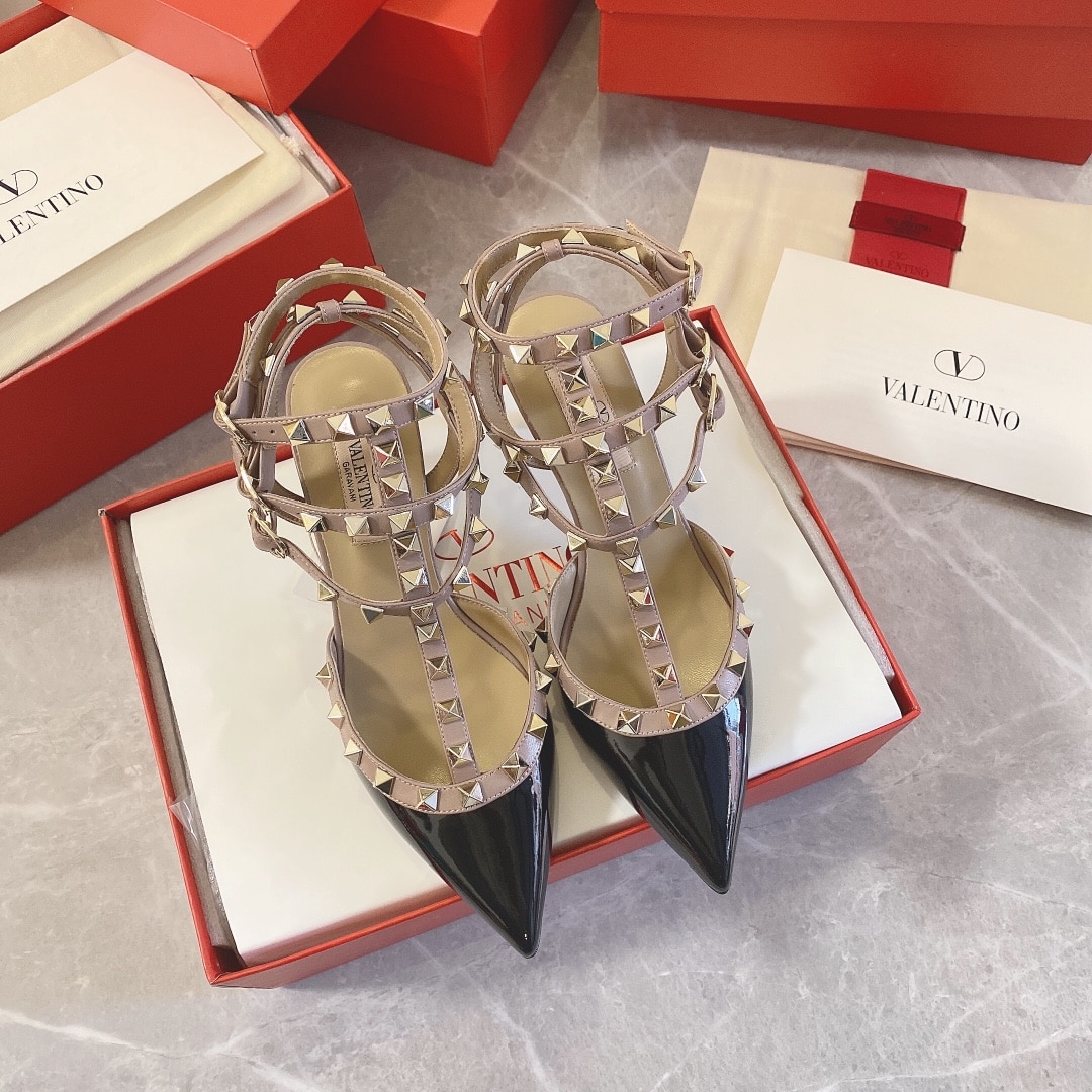 Valentino Rockstud Caged Pump 65Mm Poudre Black 7W2S0375VNW N91 - Image 3
