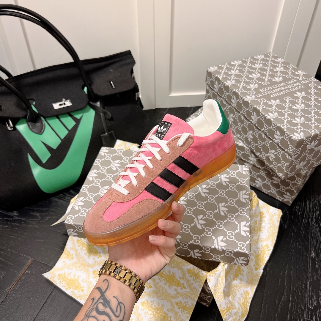 Gucci X Adidas Gazelle Sneaker In Pink 707848 9StU0 5960 - Image 9