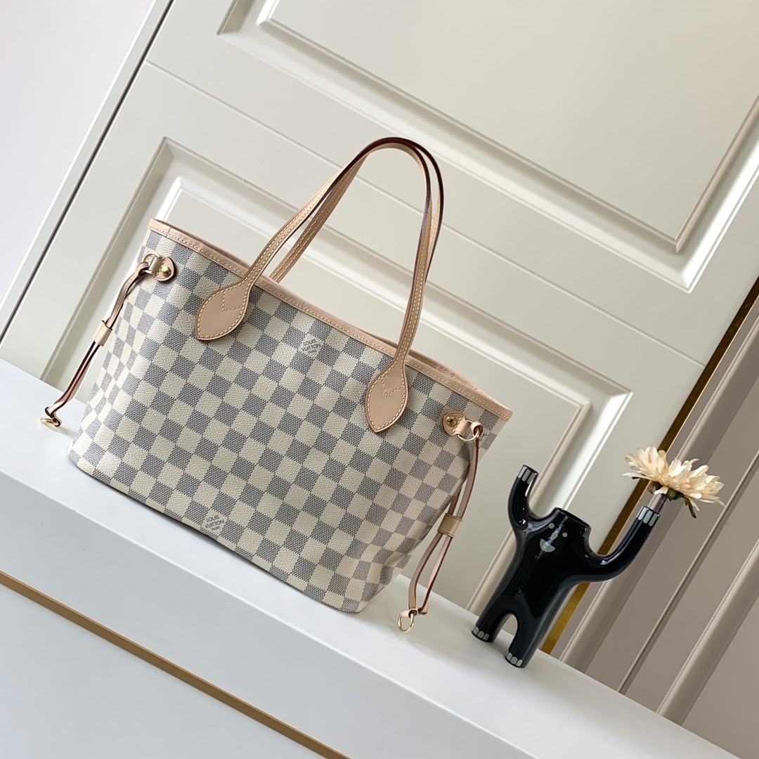 Louis Vuitton Neverfull PM Damier Azur Beige 29Cm N40605 - Image 4
