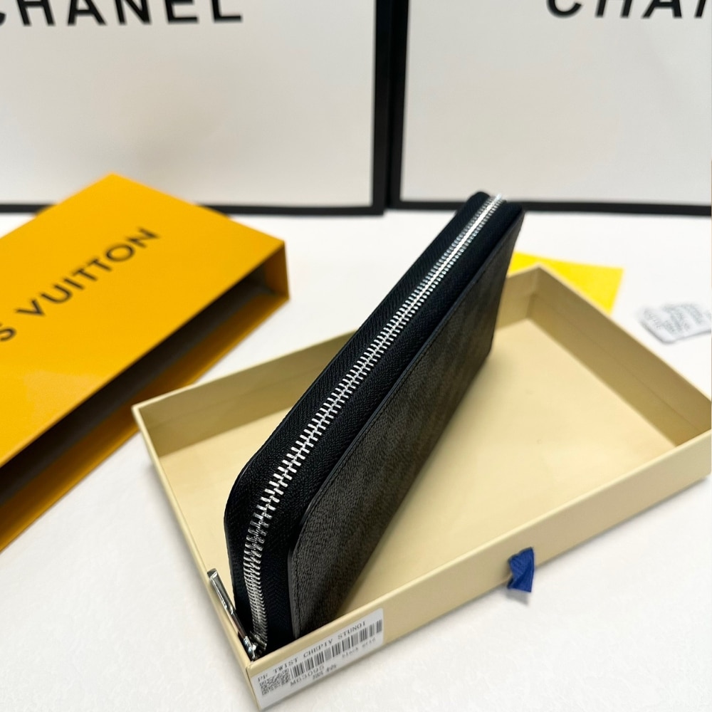 Louis Vuitton Zippy Wallet Damier Canvas Black 20Cm N00056 - Image 7