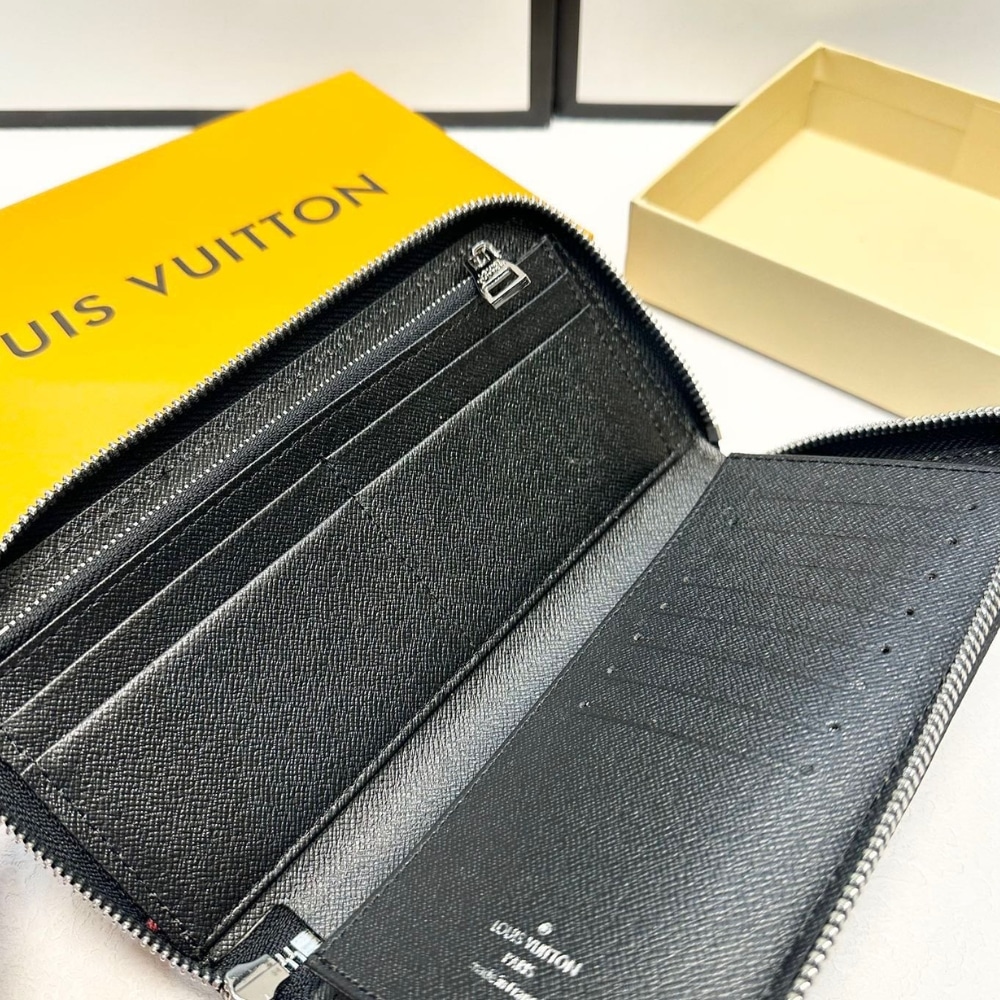 Louis Vuitton Zippy Wallet Damier Canvas Black 20Cm N00056 - Image 8