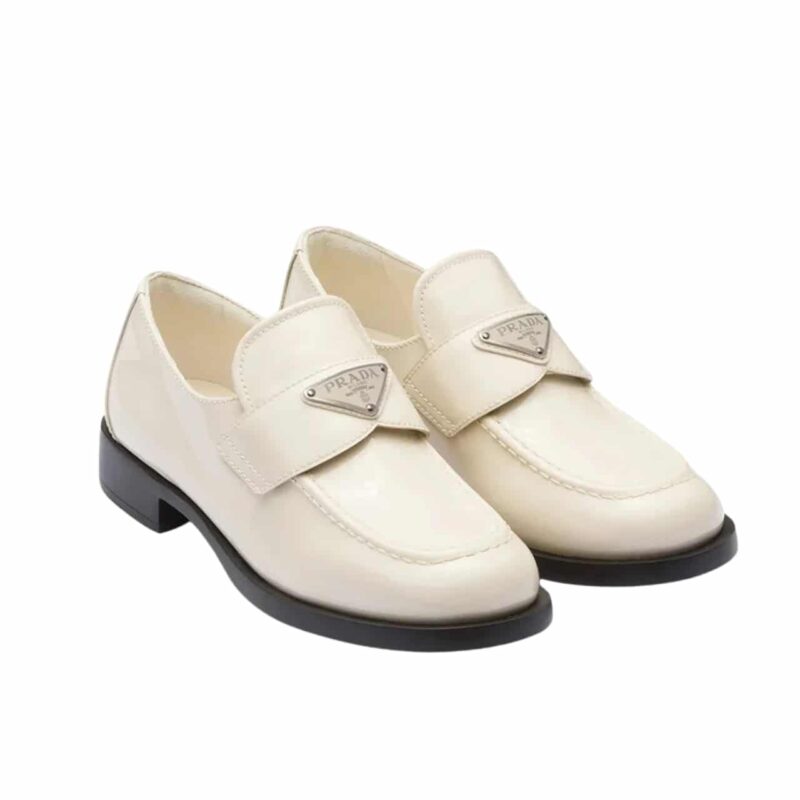 Prada Patent Leather Loafers Nude