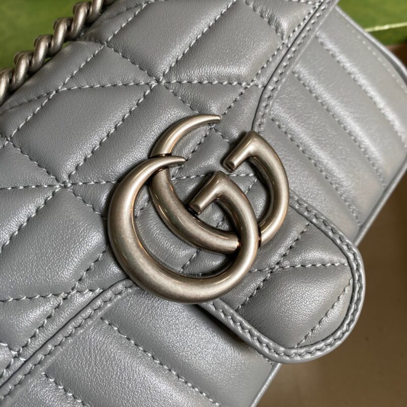 Alternative view of Gucci Gg Marmont Mini Shoulder Bag Grey 22Cm 446744 Um8An 1711